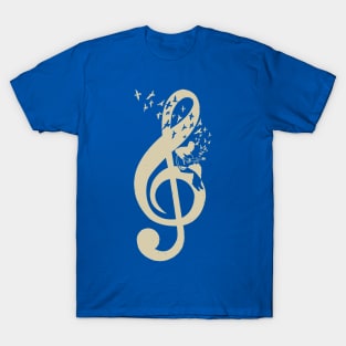 Treble Clef -  Music guitar - Vintage T-Shirt